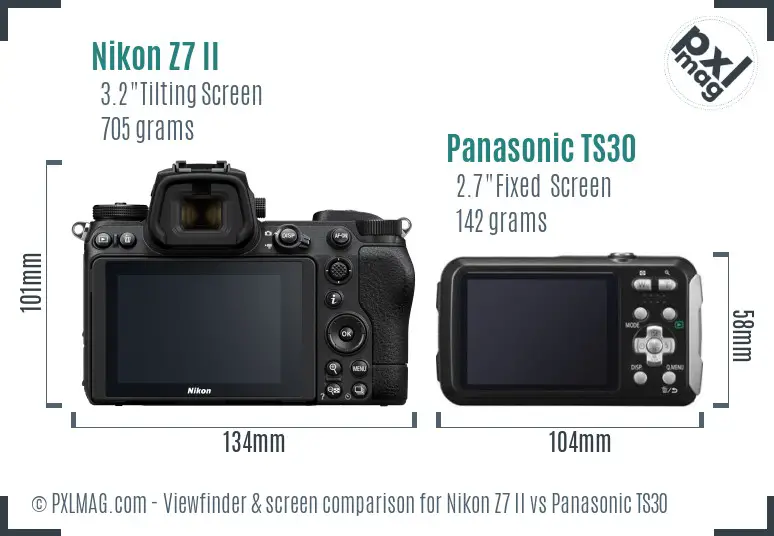 Nikon Z7 II vs Panasonic TS30 Screen and Viewfinder comparison Nikon Z7 II vs Panasonic TS30 Screen and Viewfinder comparison