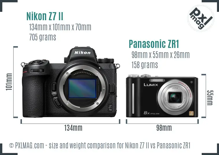 Nikon Z7 II vs Panasonic ZR1 size comparison