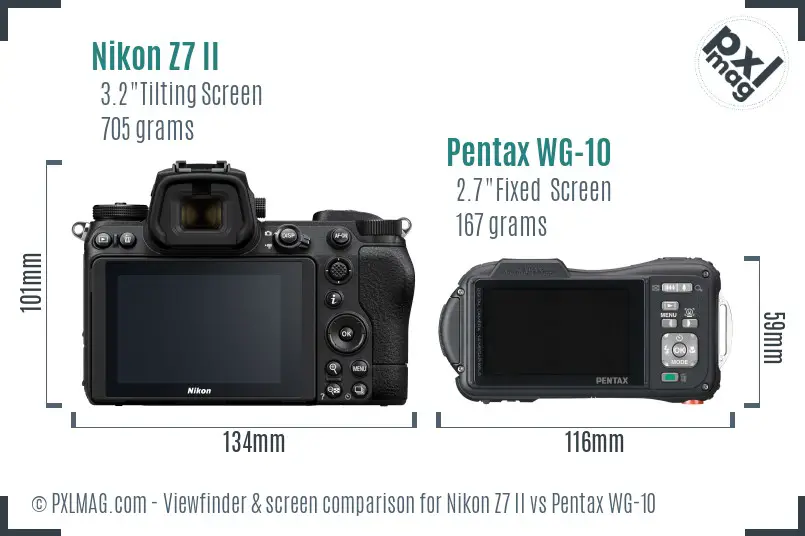 Nikon Z7 II vs Pentax WG-10 Screen and Viewfinder comparison Nikon Z7 II vs Pentax WG-10 Screen and Viewfinder comparison