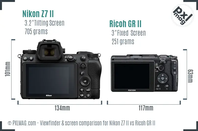 Nikon Z7 II vs Ricoh GR II Screen and Viewfinder comparison Nikon Z7 II vs Ricoh GR II Screen and Viewfinder comparison
