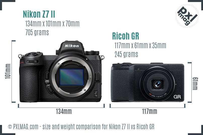 Nikon Z7 II vs Ricoh GR size comparison Nikon Z7 II vs Ricoh GR size comparison