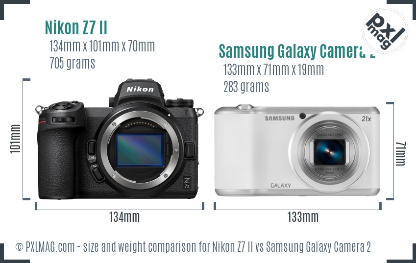 Nikon Z7 II vs Samsung Galaxy Camera 2 size comparison Nikon Z7 II vs Samsung Galaxy Camera 2 size comparison