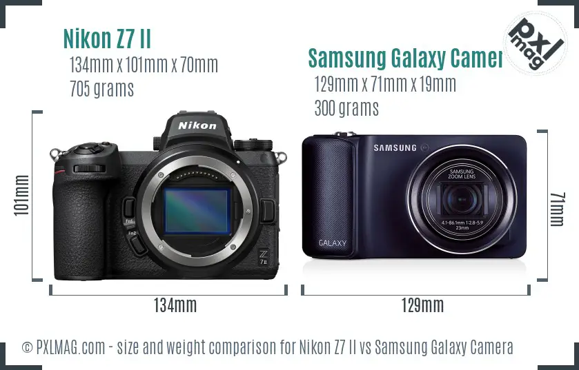 Nikon Z7 II vs Samsung Galaxy Camera size comparison