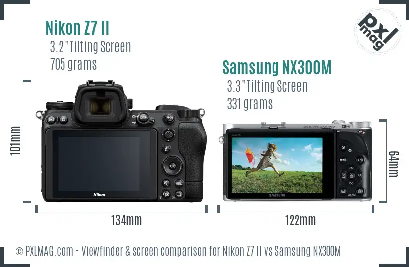 Nikon Z7 II vs Samsung NX300M Screen and Viewfinder comparison Nikon Z7 II vs Samsung NX300M Screen and Viewfinder comparison