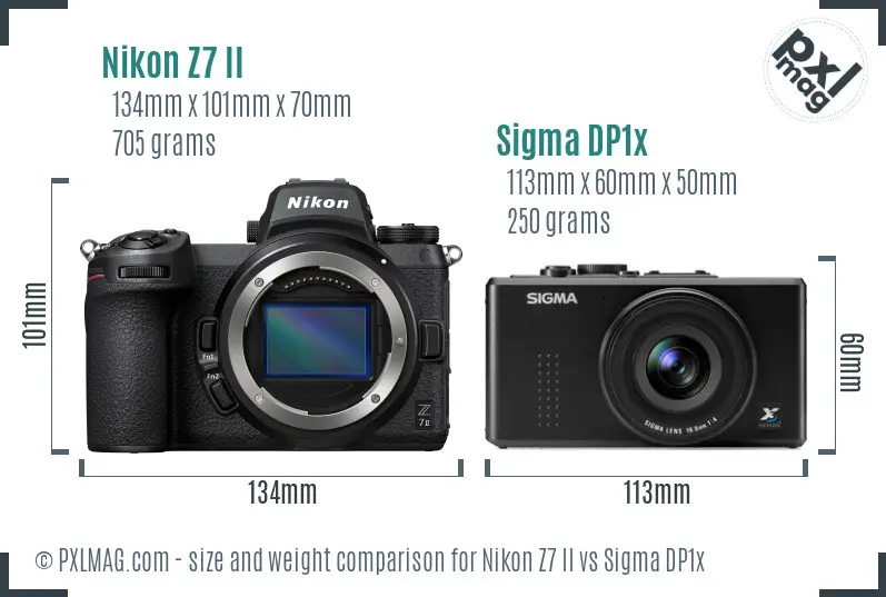 Nikon Z7 II vs Sigma DP1x size comparison Nikon Z7 II vs Sigma DP1x size comparison