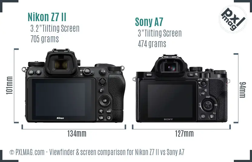 Nikon Z7 II vs Sony A7 Screen and Viewfinder comparison