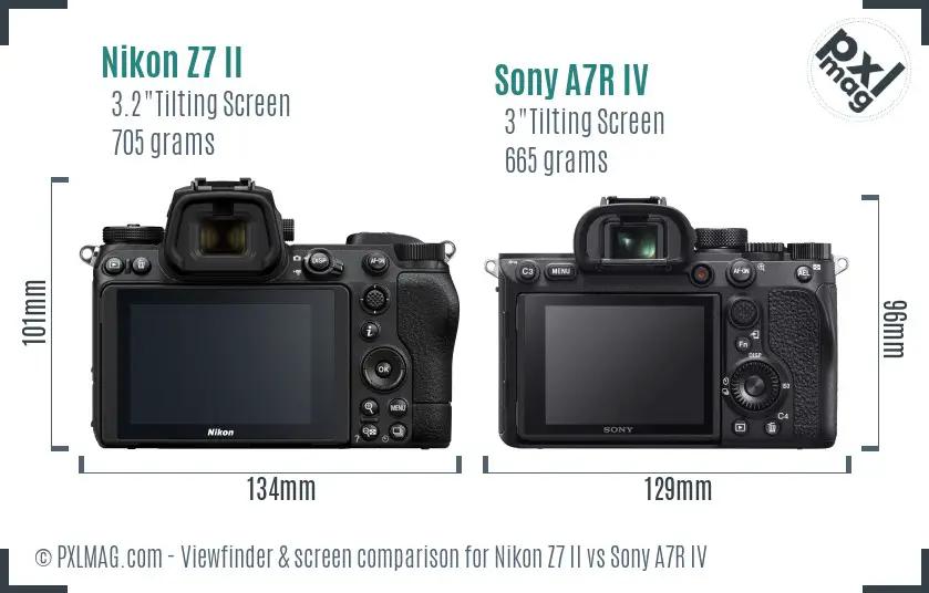 Nikon Z7 II vs Sony A7R IV Screen and Viewfinder comparison