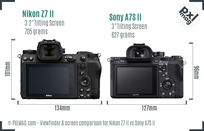 Nikon Z7 II vs Sony A7S II Screen and Viewfinder comparison