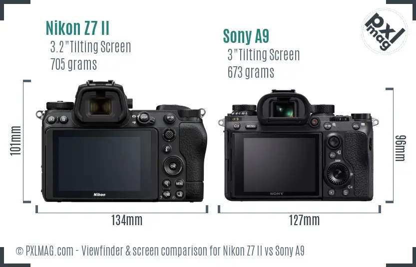 Nikon Z7 II vs Sony A9 Screen and Viewfinder comparison