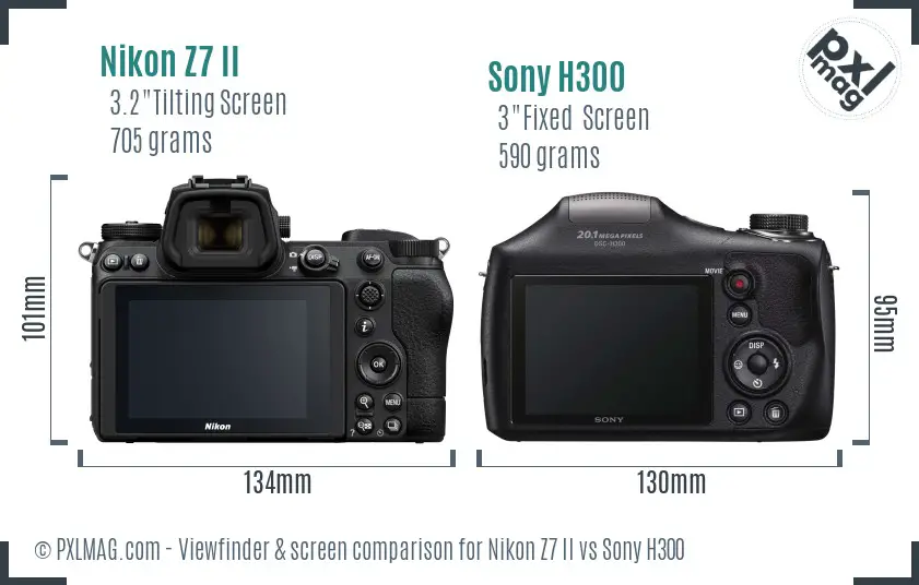 Nikon Z7 II vs Sony H300 Screen and Viewfinder comparison