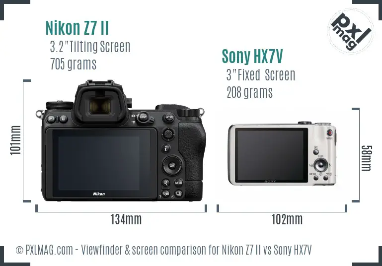 Nikon Z7 II vs Sony HX7V Screen and Viewfinder comparison