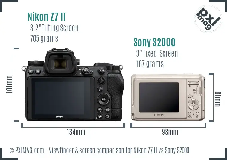 Nikon Z7 II vs Sony S2000 Screen and Viewfinder comparison Nikon Z7 II vs Sony S2000 Screen and Viewfinder comparison