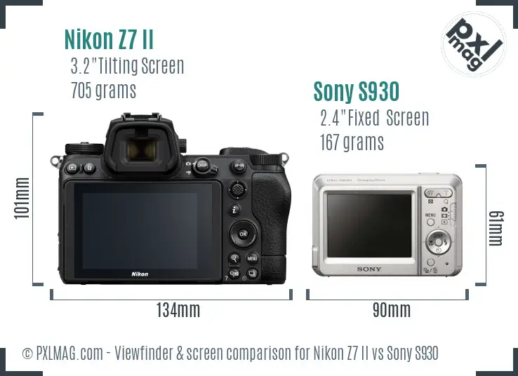Nikon Z7 II vs Sony S930 Screen and Viewfinder comparison