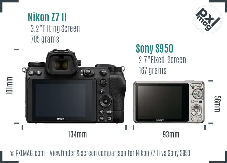 Nikon Z7 II vs Sony S950 Screen and Viewfinder comparison
