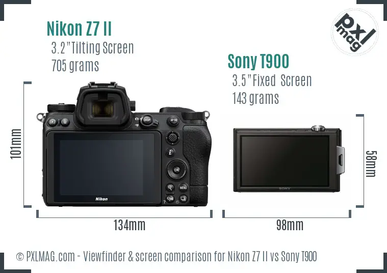 Nikon Z7 II vs Sony T900 Screen and Viewfinder comparison