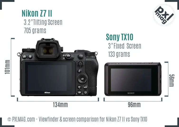 Nikon Z7 II vs Sony TX10 Screen and Viewfinder comparison