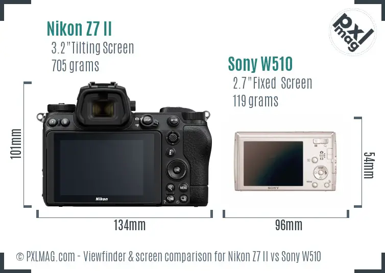 Nikon Z7 II vs Sony W510 Screen and Viewfinder comparison