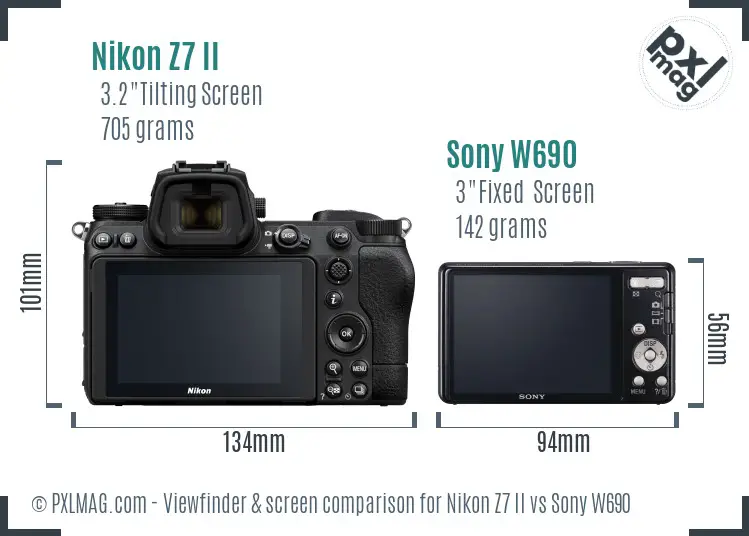 Nikon Z7 II vs Sony W690 Screen and Viewfinder comparison