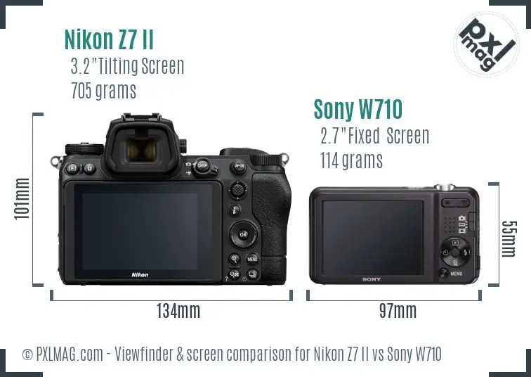 Nikon Z7 II vs Sony W710 Screen and Viewfinder comparison