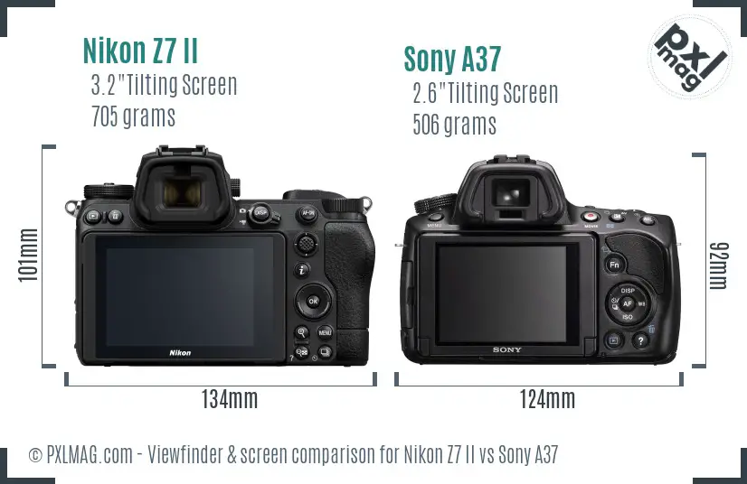 Nikon Z7 II vs Sony A37 Screen and Viewfinder comparison