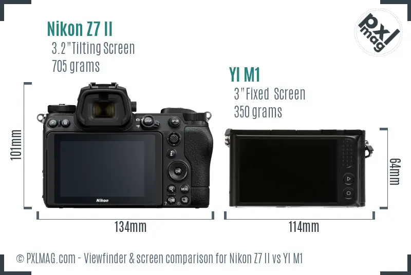 Nikon Z7 II vs YI M1 Screen and Viewfinder comparison