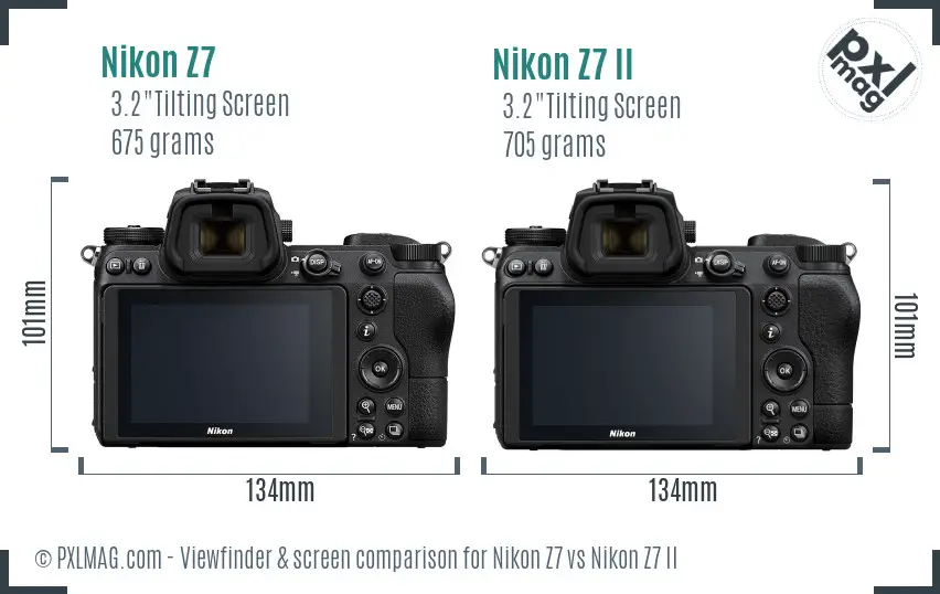 Nikon Z7 vs Nikon Z7 II Screen and Viewfinder comparison