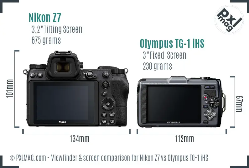 Nikon Z7 vs Olympus TG-1 iHS Screen and Viewfinder comparison