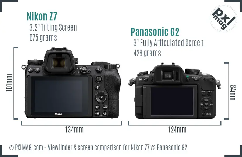 Nikon Z7 vs Panasonic G2 Screen and Viewfinder comparison