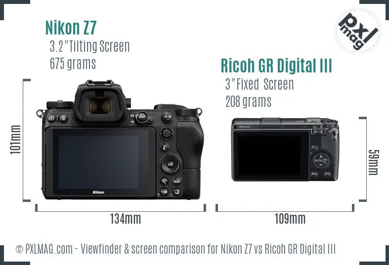 Nikon Z7 vs Ricoh GR Digital III Screen and Viewfinder comparison Nikon Z7 vs Ricoh GR Digital III Screen and Viewfinder comparison
