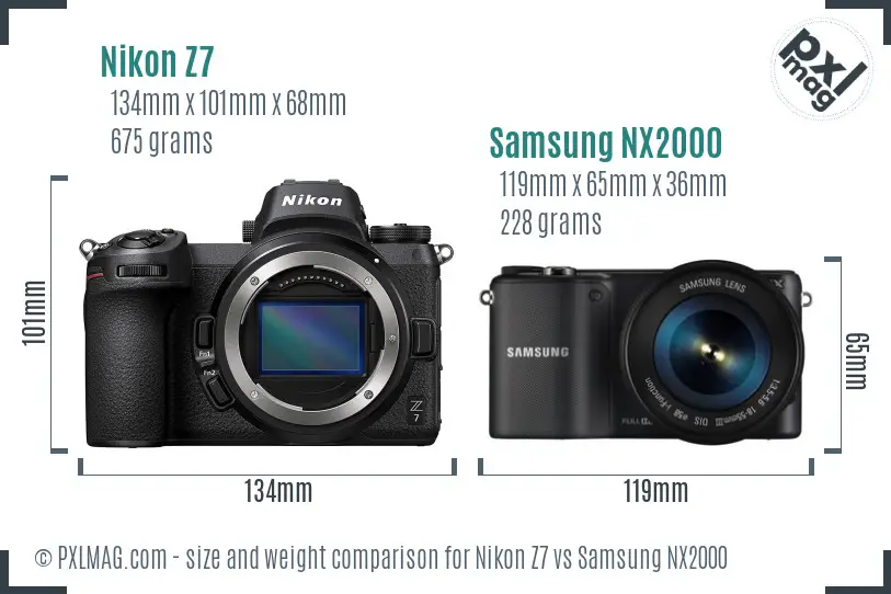 Nikon Z7 vs Samsung NX2000 size comparison Nikon Z7 vs Samsung NX2000 size comparison
