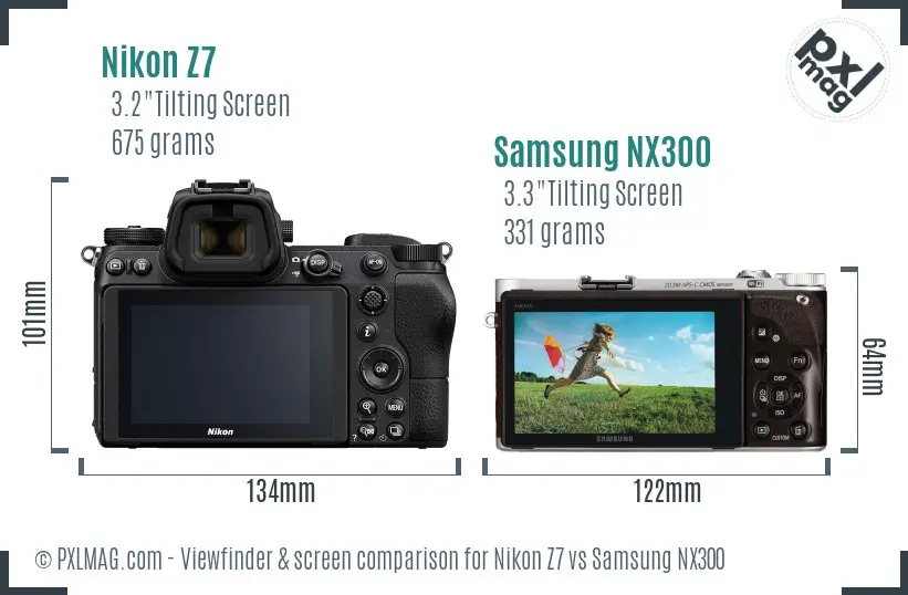 Nikon Z7 vs Samsung NX300 Screen and Viewfinder comparison