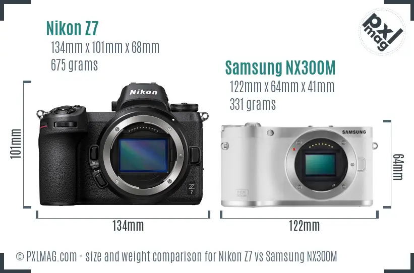 Nikon Z7 vs Samsung NX300M size comparison