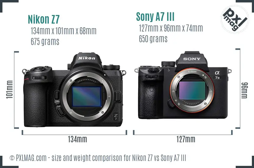 Nikon Z7 vs Sony A7 III size comparison Nikon Z7 vs Sony A7 III size comparison