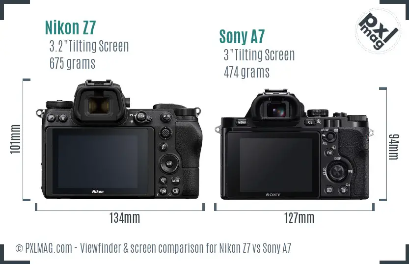 Nikon Z7 vs Sony A7 Screen and Viewfinder comparison