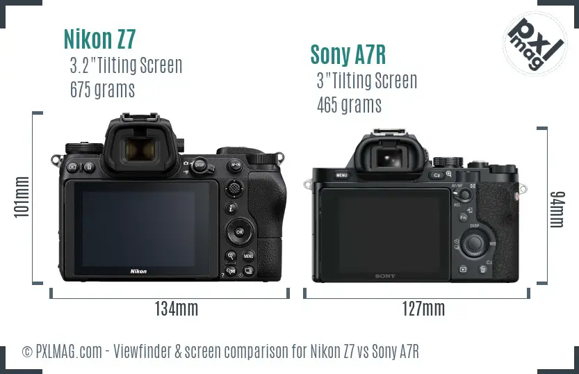 Nikon Z7 vs Sony A7R Screen and Viewfinder comparison