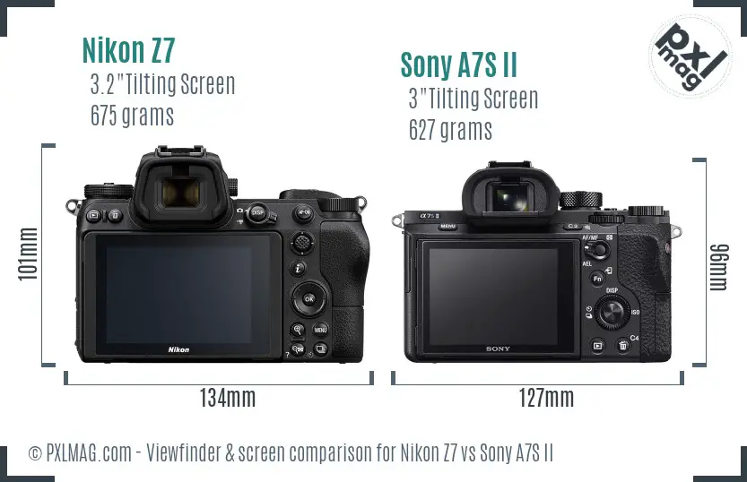 Nikon Z7 vs Sony A7S II Screen and Viewfinder comparison