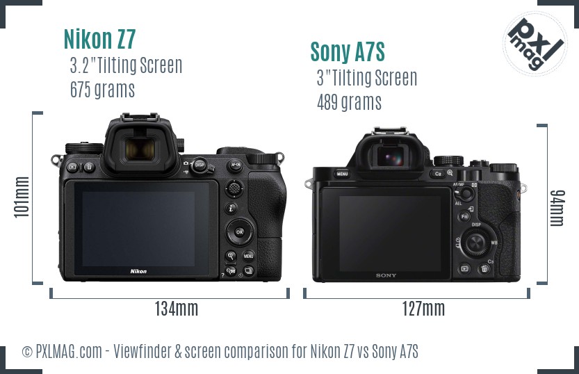 Nikon Z7 vs Sony A7S Screen and Viewfinder comparison