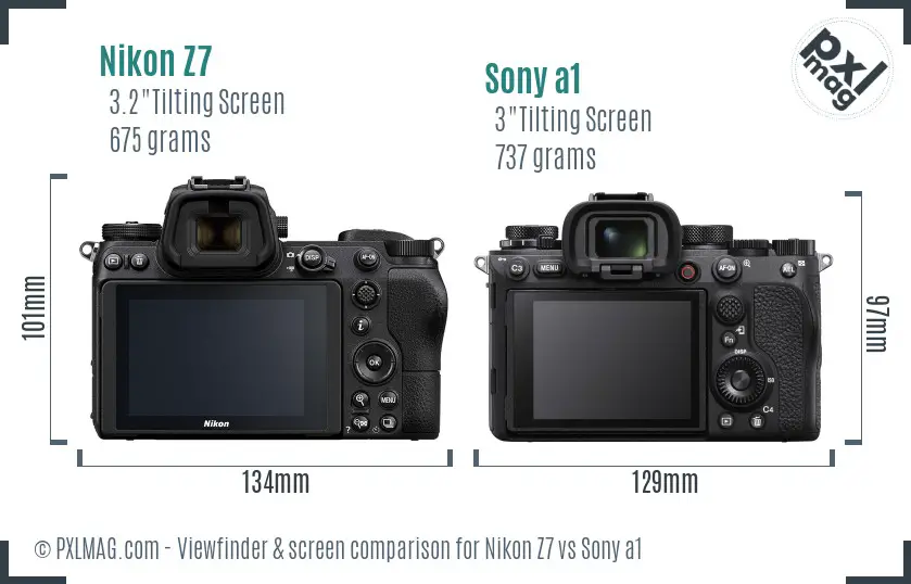 Nikon Z7 vs Sony a1 Screen and Viewfinder comparison