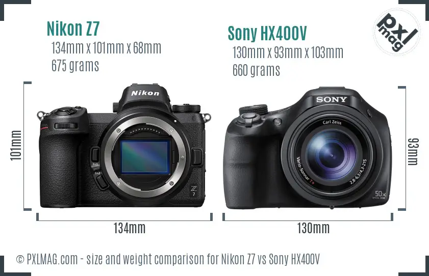 Nikon Z7 vs Sony HX400V size comparison Nikon Z7 vs Sony HX400V size comparison