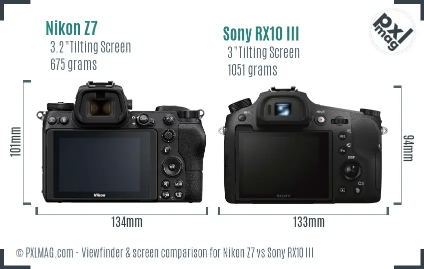 Nikon Z7 vs Sony RX10 III Screen and Viewfinder comparison Nikon Z7 vs Sony RX10 III Screen and Viewfinder comparison