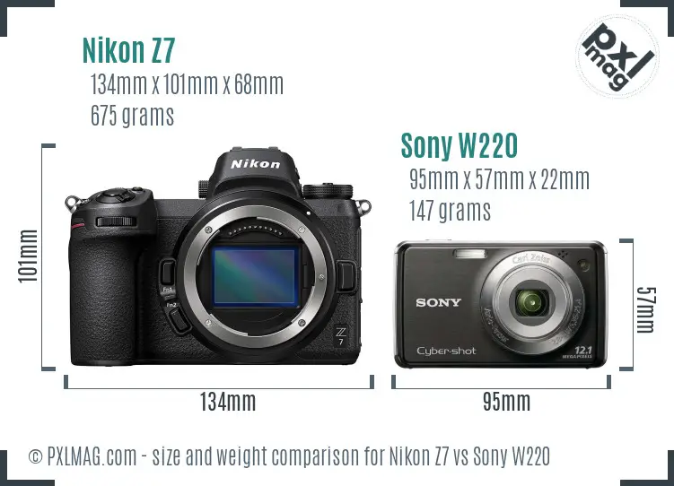 Nikon Z7 vs Sony W220 size comparison Nikon Z7 vs Sony W220 size comparison