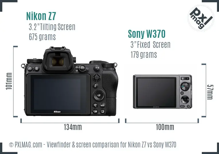 Nikon Z7 vs Sony W370 Screen and Viewfinder comparison Nikon Z7 vs Sony W370 Screen and Viewfinder comparison