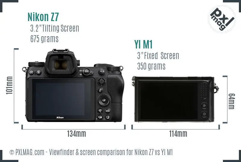 Nikon Z7 vs YI M1 Screen and Viewfinder comparison