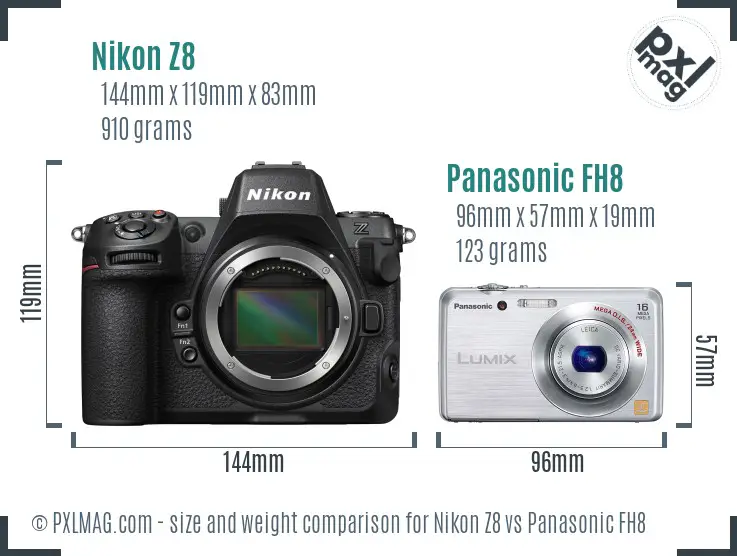 Nikon Z8 vs Panasonic FH8 size comparison Nikon Z8 vs Panasonic FH8 size comparison