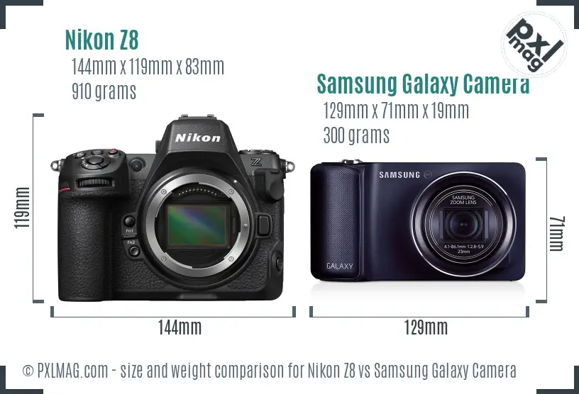 Nikon Z8 vs Samsung Galaxy Camera size comparison Nikon Z8 vs Samsung Galaxy Camera size comparison