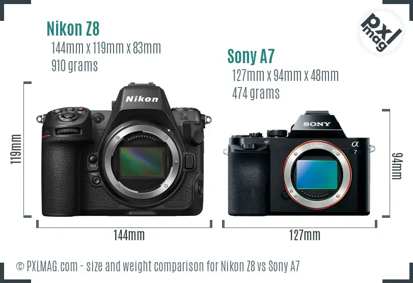 Nikon Z8 vs Sony A7 size comparison Nikon Z8 vs Sony A7 size comparison