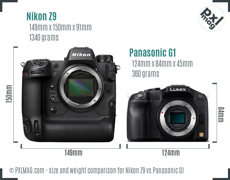 Nikon Z9 vs Panasonic G1 size comparison Nikon Z9 vs Panasonic G1 size comparison