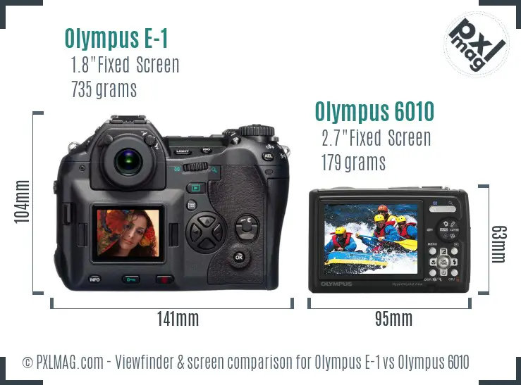Olympus E-1 vs Olympus 6010 Screen and Viewfinder comparison