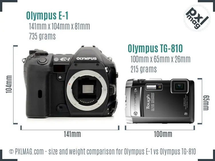 Olympus E-1 vs Olympus TG-810 size comparison