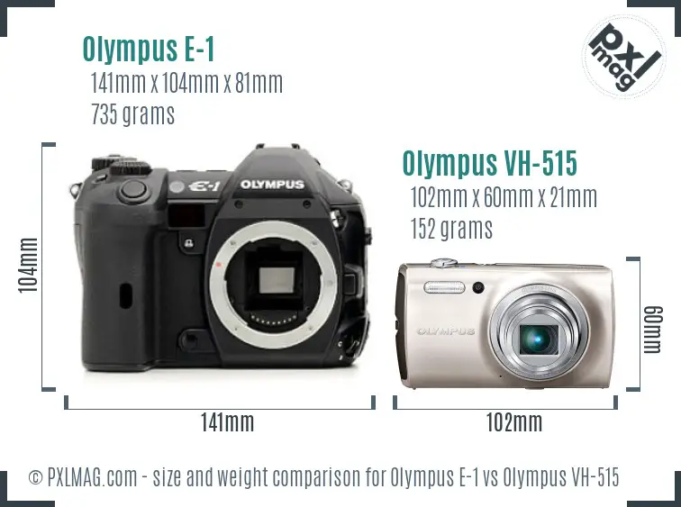 Olympus E-1 vs Olympus VH-515 size comparison